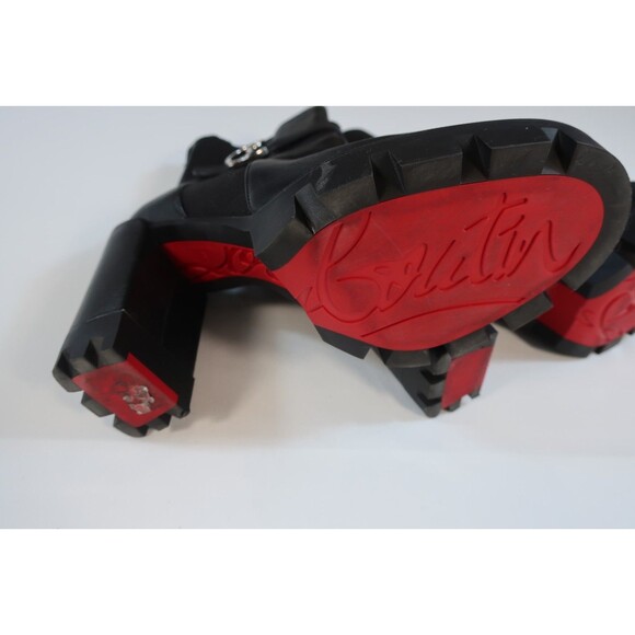 Christian Louboutin CL Chelsea Lug 100 Black Leather Ankle Boots Size 36 US 5 6 - Picture 5 of 15